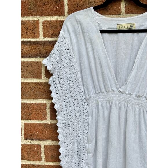 Seaspice Resort Wear Beach Swim Cover-Up Top Smock Waist White Size Small - Picture 9 of 12